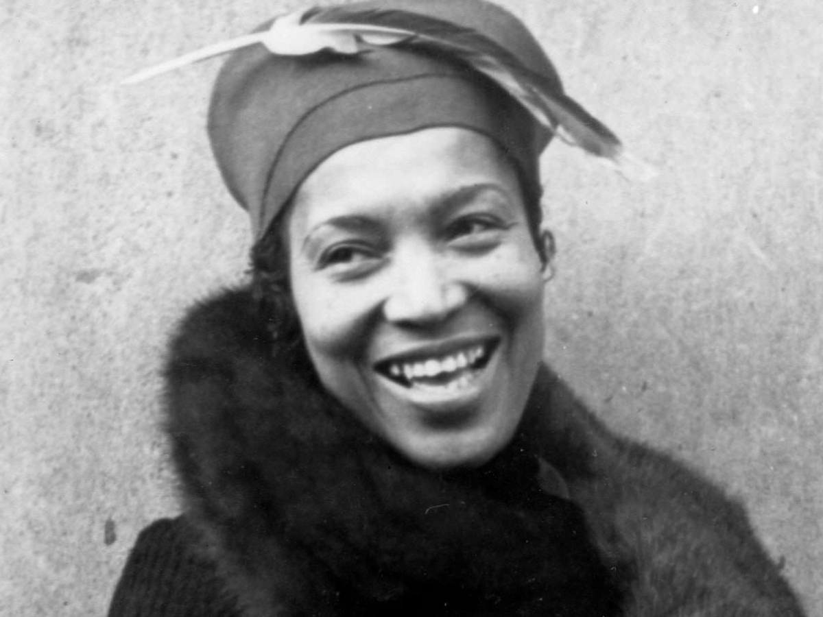 Black and white image of Zora Neale Hurston